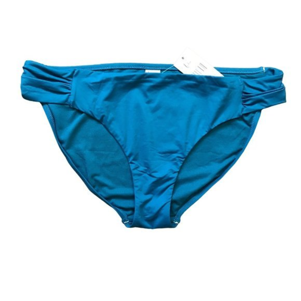 Leilani‎ Women's Teal Cayman Islands Shirred Side Basic Swimsuit Bottoms 16 NEW